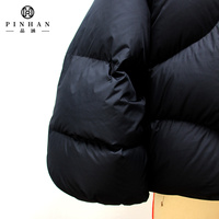 Veste matelassée noire en nylon personnalisée de haute qualité pour hommes manteau à bulles d'hiver chaud en plumes de canard vestes à capuche d'hiver