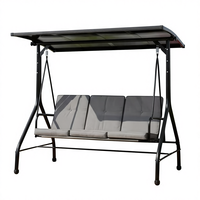 Balançoire de patio en acier moderne pour l'extérieur, hamac avec coussin, mobilier en métal convertible pour les dégagés urbains