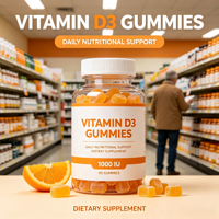 Gommes de vitamine D3 naturelle sans sucre et faibles en gras pour soutenir l'apport nutritionnel quotidien
