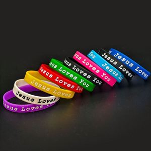Pulseras de Silicona con la Frase 'Jesús Te Ama', Pulseras de Goma Cristianas Motivacionales, Pulsera Religiosa Inspiradora, Regalos para la Iglesia - Product Image 4
