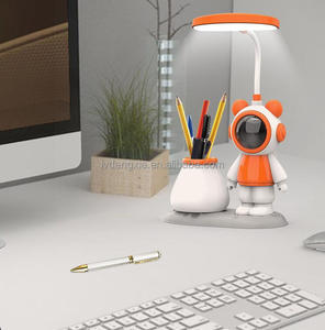 Lámpara de escritorio de astronauta para niños, luz <span class=keywords><strong>LED</strong></span> nocturna con puerto de carga USB, portalápices, lámparas de escritorio pequeñas de lectura para estudiantes, dormitorio - Product Image 5