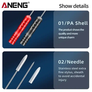 Sonda de prueba de extensión de aguja para multímetro ANENG PT2003, 1000V 10A, roja/negra, herramienta de enhebrado de aguja aislada - Product Image 5