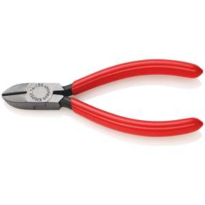 KNIPEX 76 01 125 Pince coupante diagonale pour électromécanique revêtue de plastique noir atramentisée 125 mm - Product Image 1