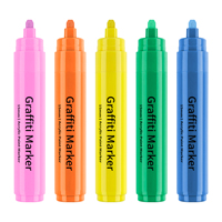 Marqueurs Jumbo Graffiti DIY 12 Couleurs, 15mm Jumbo Feutre Acrylique Peinture Marqueurs pour Peinture