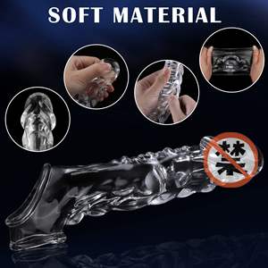 Jouets sexuels réutilisables pour hommes - Manchon vibrant pour pénis avec préservatif en TPE, retard de l'éjaculation et modèle d'agrandissement NSD-1 - Product Image 4