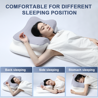 Oreiller en mousse à mémoire de forme en soie glacée de 65 cm, soutien cervical, oreiller orthopédique profilé pour la protection du cou, à récupération lente