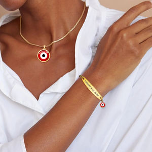 بيع بالجملة 2-3 مكعب سلسلة مجوهرات عيون الشر الفولاذ المقاوم للصدأ 18 قيراط مطلية بالذهب هدايا حظ سوار عيون الشر التركي الجديد - Product Image 2