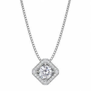 Collana con Ciondolo a Rombo per Donne, Design Geometrico Semplice, Collana da Indossare Quotidianamente - Product Image 1