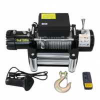 Oferta Especial: Cabrestante Eléctrico de 12V 24V con Cable de Nylon Sintético y Acero, Impermeable, con Control Remoto Inalámbrico para Recuperación de SUV 4x4 y Todoterreno