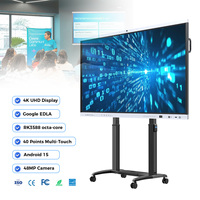 Écran plat interactif 4K UHD de 65, 75 et 86 pouces pour l'éducation et le bureau, tableau blanc intelligent Android et Windows avec fonction IA pour l'école