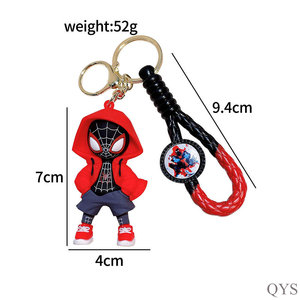 QYS Nouveau Porte-Clés Spider-Man Sweat à Capuche Créatif Résine Super-Héros Pendentif Silicone Voiture Couple - Product Image 5