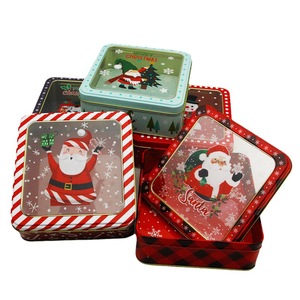 Noël joyeux boîte à bonbons nouvel an emballage cadeau étain père noël bonhomme de neige fenêtre transparente conteneur fête <span class=keywords><strong>biscuits</strong></span> - Product Image 5