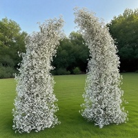 Décorations de mariage, fleurs personnalisées, arche élégante en fleurs de gypsophile en soie pour les cérémonies de mariage, la maison et le jardin, les fêtes en plein air