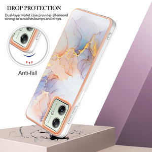 2023 nuevos patrones de tendencia marco chapado mármol bastante suave TPU gradiente para <span class=keywords><strong>MOTO</strong></span> G84 G54 G14 funda de teléfono - Product Image 4