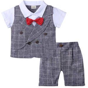 Vêtements en coton pour bébé garçon, ensembles de costumes pour occasions formelles, mariages, été, vente en gros, achat en ligne - Product Image 1