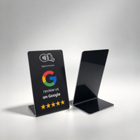 Carte de membre personnalisée en PVC acrylique avec code QR intelligent pour les réseaux sociaux, NFC 213, support de table RFID vierge pour avis Google