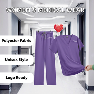 Conjuntos de Uniformes Médicos Unisex a la Moda con Logotipo Personalizado, 2 Piezas, Blusa y Pantalones Deportivos para Hospital, Tela de Poliéster Dobby - Product Image 2
