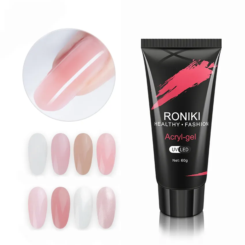 RONIKI Nail Supplies OEM Private Label 60ml Build Gel For Nail Extension Soak Off Quick Acrylic Gel Nai Polish Polygeling