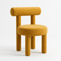 Chaise de salle à manger DM Boucle, design sculptural, pieds tubulaires rembourrés, assise ronde, couleur personnalisée, OEM ODM, fournisseur d'usine en gros