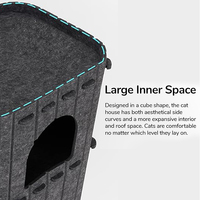 Cama para Gatos de Exterior al por Mayor, Casa para Mascotas, Ecológica y No Tóxica, Cama Cueva para Gatos de Plástico Fieltro de Última Generación
