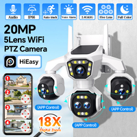 Caméra extérieure multi-lentilles IP66 20MP connectée Wi-Fi avec suivi intelligent du mouvement et vision couleur pour la sécurité à domicile et en entreprise