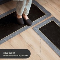 Tapis de cuisine moderne en marbre personnalisé, antidérapant, imperméable, avec support en caoutchouc, lavable, durable, luxe léger, ensemble de deux tapis de couloir