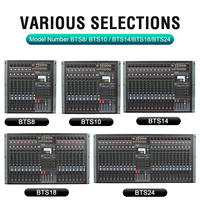 Console de mixage audio professionnelle BTS24 à 24 canaux avec 99 effets DSP, égaliseur graphique 7 bandes, carte son BT USB pour scène