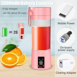 Inthetrend Portable 380ML Electric Juicer Blender Rechargeable Mini USB 6 Blades Stainless Steel Eco-Friendly Wood Hand 10pcs - Product Image 3