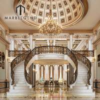 Solución Integral: Escalera de Mármol Estilo Palacio Real, Diseño Interior de Vestíbulo de Lujo, Medallón de Chorro de Agua, Proyecto de Cúpula Romana