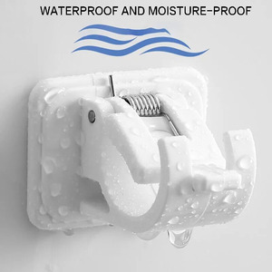 2 supports de tringle à <span class=keywords><strong>rideau</strong></span> sans perçage, universels, en plastique, autocollants, pour fixation murale - Product Image 4