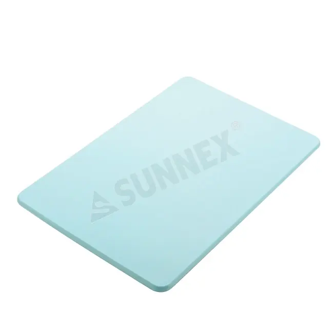 Sunnex เป็นมิตรกับสิ่งแวดล้อม PP รหัสสีพลาสติกเขียงสำหรับขาย/ที่กำหนดเองคณะกรรมการตัดพลาสติก,สีฟ้า