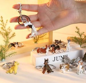 Porte-clés 3D en métal en gros, pendentif chien, chiot, Corgi, Berger, Beagle, souvenir animal de compagnie, décoration de sac - Product Image 5