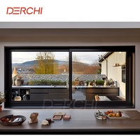 Nouveau design de fenêtre coulissante moderne à cadre étroit cadre en aluminium étanche double vitrage et portes pour la maison