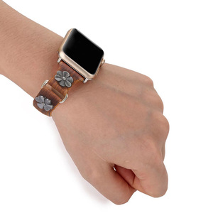 สายนาฬิกา Apple Watch หนังแท้ แบบกำไล สีดำ สีน้ำตาล สายแฟชั่นสำหรับ Apple Watch 8 9 - Product Image 5