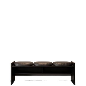 Scandinavian Solid Wood Shoe Bench With Leather Cushion Storage For Entryway Living Room - Product Image 5