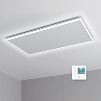 Panneau de chauffage intérieur intelligent 660W avec éclairage LED, plaque chauffante infrarouge à montage au plafond, prise EU, prise UK, télécommande WIFI