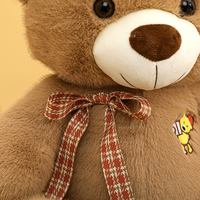 Offre Spéciale : Peluche Ours Double Cœur en Coton Doux, Broderie Cœur, Cadeau Idéal pour Couples, Enfants et Décoration Intérieure