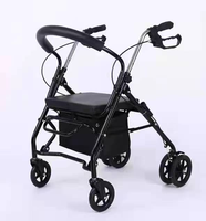 Dispositif d'aide à la marche en acier pliant Équipement de rééducation de marcheur droit pour les patients handicapés âgés Rollator