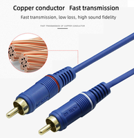 Baru Kabel Audio AV Berlapis Emas 1 Ke 2 Dc 3.5 Mm Colokan Ke Aux 2 RCA Lotus Kabel TV Kabel Video untuk Pemutar MP3/MP4, Komputer, Ponsel