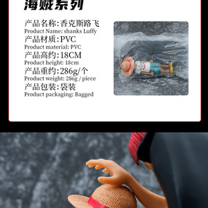 HNSC (sin caja) 18cm figura de Anime cuatro emperadores Shanks sombrero de paja Luffy figura de acción - Product Image 3