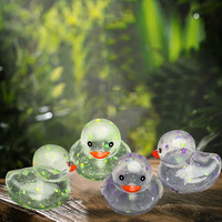 Canard en caoutchouc flottant personnalisé avec paillettes transparentes de 2 pouces, jouet de bain sonore et sûr, avec couleur et logo personnalisés