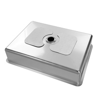 Évier de salle de bain rectangulaire en acier inoxydable 304 moderne et luxueux à encastrer avec drain escamotable pour usage hôtelier