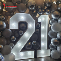 BRANDNEWSIGN Fabricant Personnalisé Led Géant Chapiteau Lettres 4ft Nombre avec Ampoules Fête D'anniversaire Décoration Allumer Lettre
