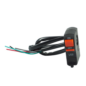 สวิตช์ USB สำหรับมอเตอร์ไซค์ Motorola 5V 2A ติดตั้งบนแฮนด์พร้อมปุ่มเปิด-ปิด สำหรับไฟหน้า ATV ไฟสปอตไลท์ และการชาร์จ - Product Image 4