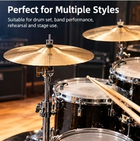 Ensemble de 5 cymbales en bronze de 10, 14, 16, 18, 20 pouces pour batterie, performance de groupe, entraînement scolaire, vente en gros