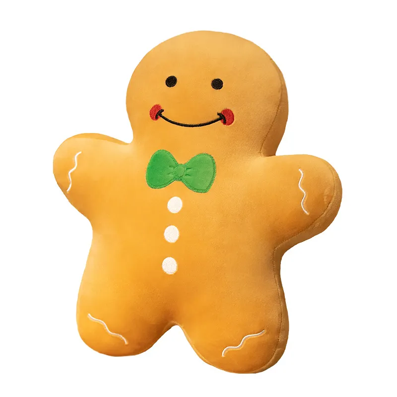 Venta al por mayor personalizado Kawaii Navidad pan de jengibre juguete de peluche Chocolate galleta casa forma muñeca divertido árbol de Navidad decoración de fiesta