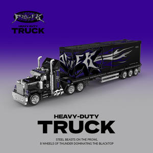 PB PB8829 Nuevo Camión de Juguete Retro Americano con Remolque Grande y Contenedor, Bloques de Construcción de Alta Resistencia, Juego de Regalo de Navidad - Product Image 3