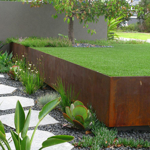 Corten Steel Rectangle Modern Lawn Edging Outdoor Decorative Garden Ornaments - Product Image 1