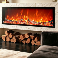 Cheminée électrique encastrable Luxuan, flamme réglable, multicolore, commande tactile, télécommande, économie d'énergie, pour la maison et l'hôtel
