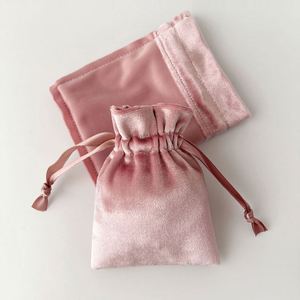 Sac à cordon en velours élastique, pochette de luxe pour bijoux, sac cadeau en velours extensible doux pour collier, bague, bracelet, emballage personnalisé avec logo - Product Image 2